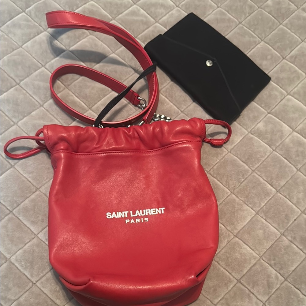 Saint Laurent Red Teddy Crossbody Bag - Picture 4 of 12
